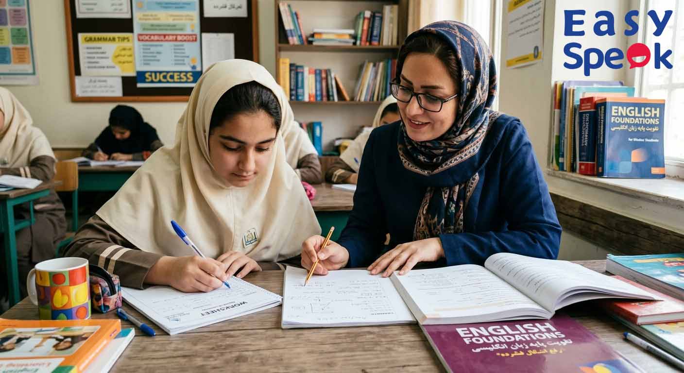 تقویت پایه زبان انگلیسی برای دانش‌آموزان ضعیف (رفع اشکال فشرده)